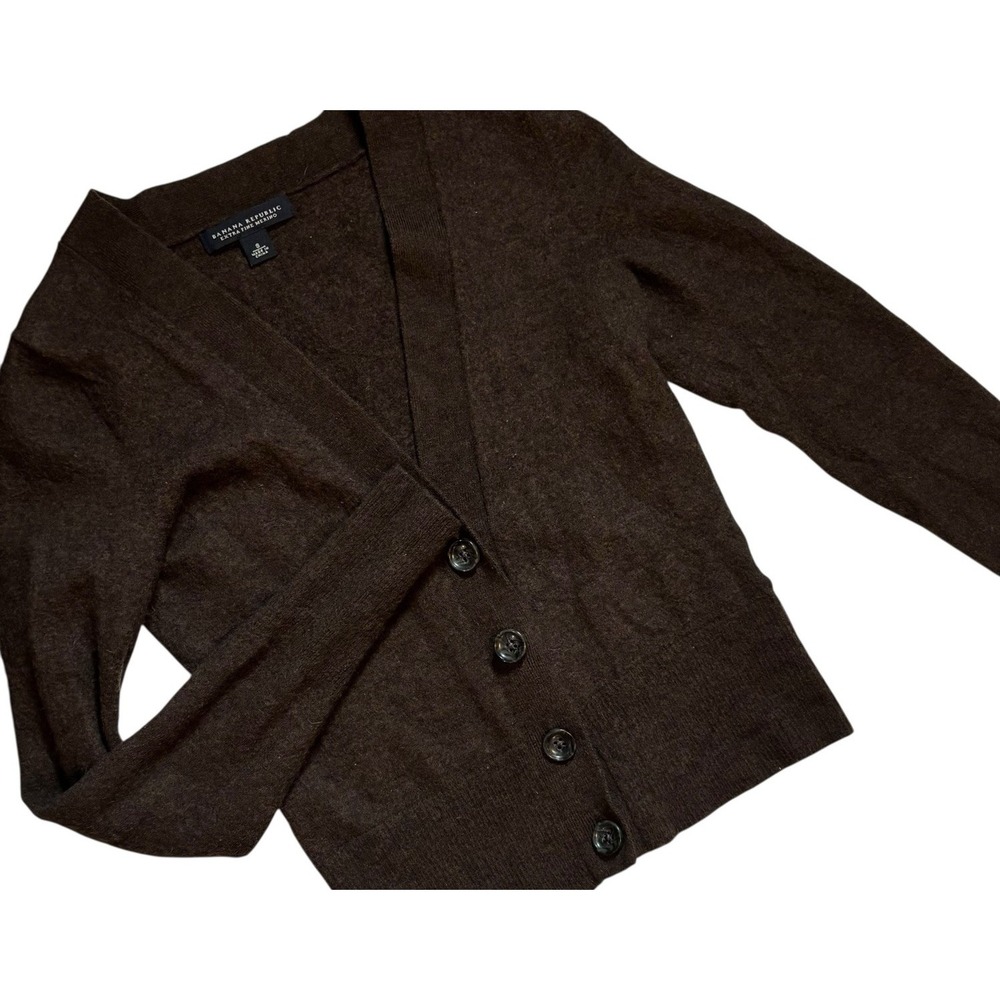 Banana Republic Brown V-Neck Button Cardigan Sweater